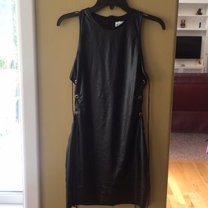 EUC Lioness faux leather little black dress